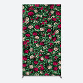 Aperturee - Aperturee Green Leaves Red Rose Wedding Party Rectangle Backdrop